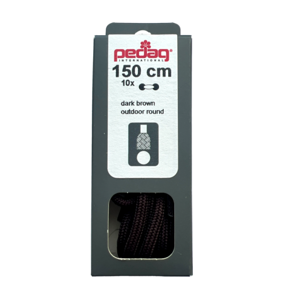 PEDAG outdoor shoelaces 150cm dark brown